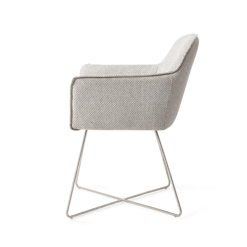 Jesper Home-collectie Hofu Eetkamerstoel - Checkers Charm, Cross Steel