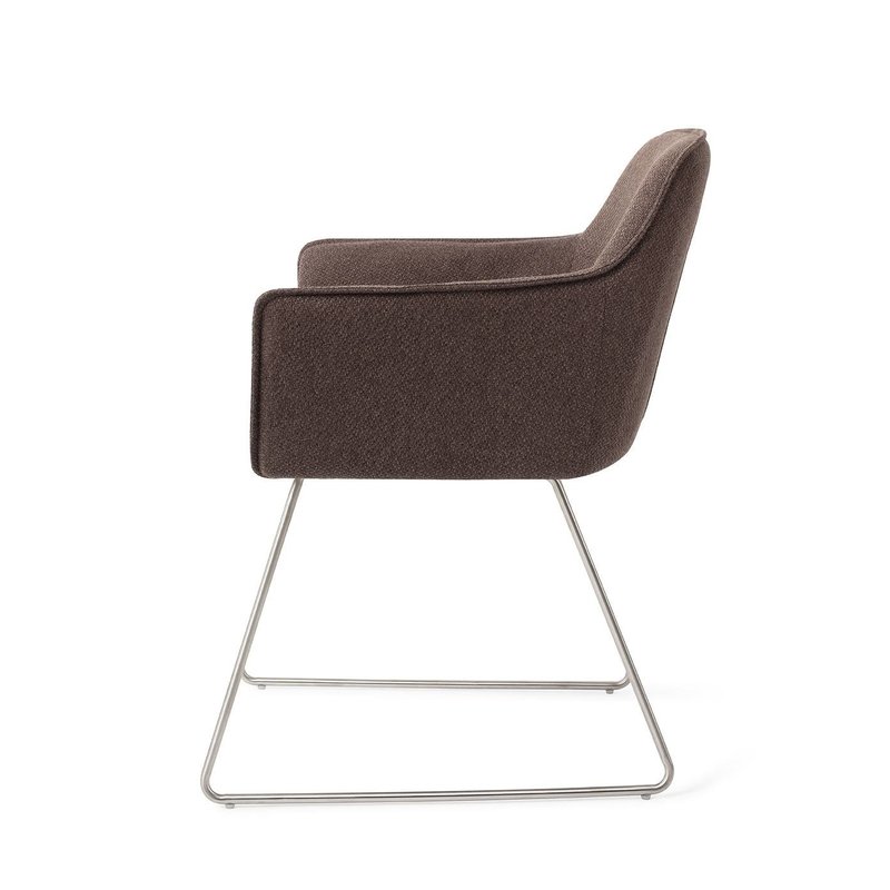 Jesper Home-collectie Hofu Eetkamerstoel - Potters Clay, Slide steel