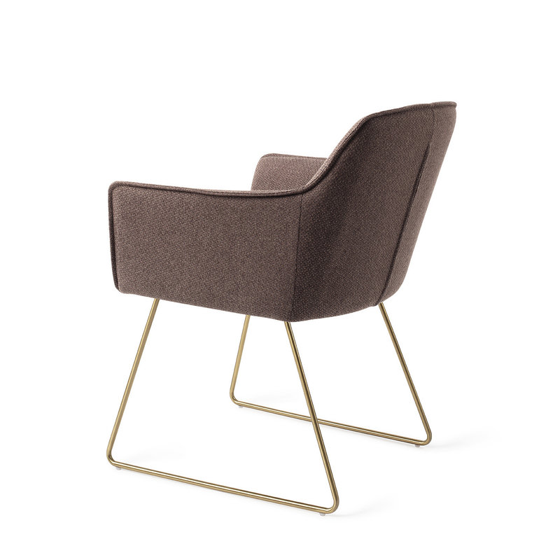 Jesper Home-collectie Hofu Eetkamerstoel - Potters Clay, Slide Gold