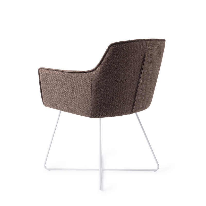 Jesper Home-collectie Hofu Eetkamerstoel - Potters Clay, Cross White