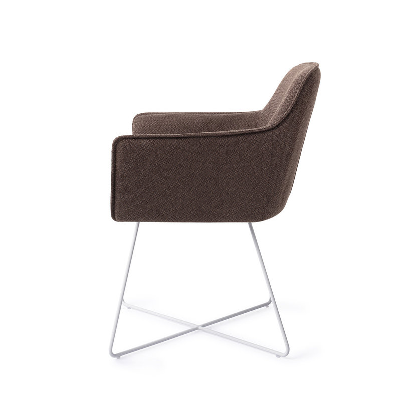 Jesper Home-collectie Hofu Eetkamerstoel - Potters Clay, Cross White
