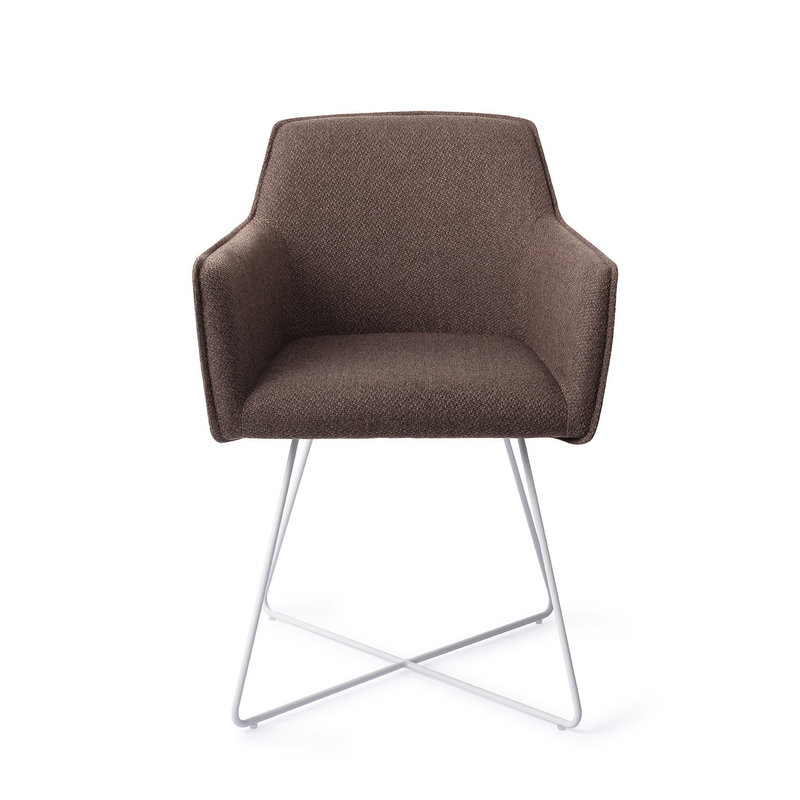Jesper Home-collectie Hofu Eetkamerstoel - Potters Clay, Cross White