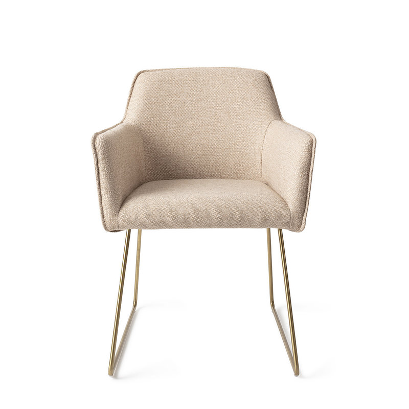 Jesper Home-collectie Hofu Eetkamerstoel - Wild Walnut, Slide Gold