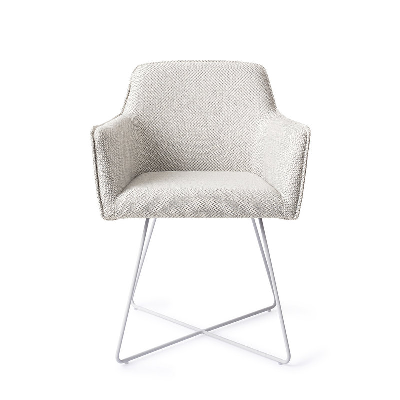 Jesper Home-collectie Hofu Eetkamerstoel - Checkers Charm, Cross White