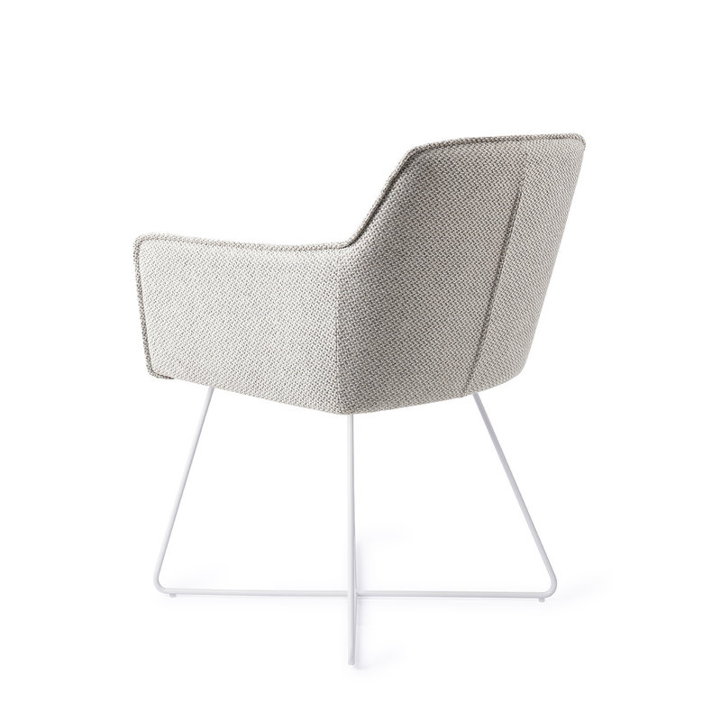 Jesper Home-collectie Hofu Eetkamerstoel - Checkers Charm, Cross White