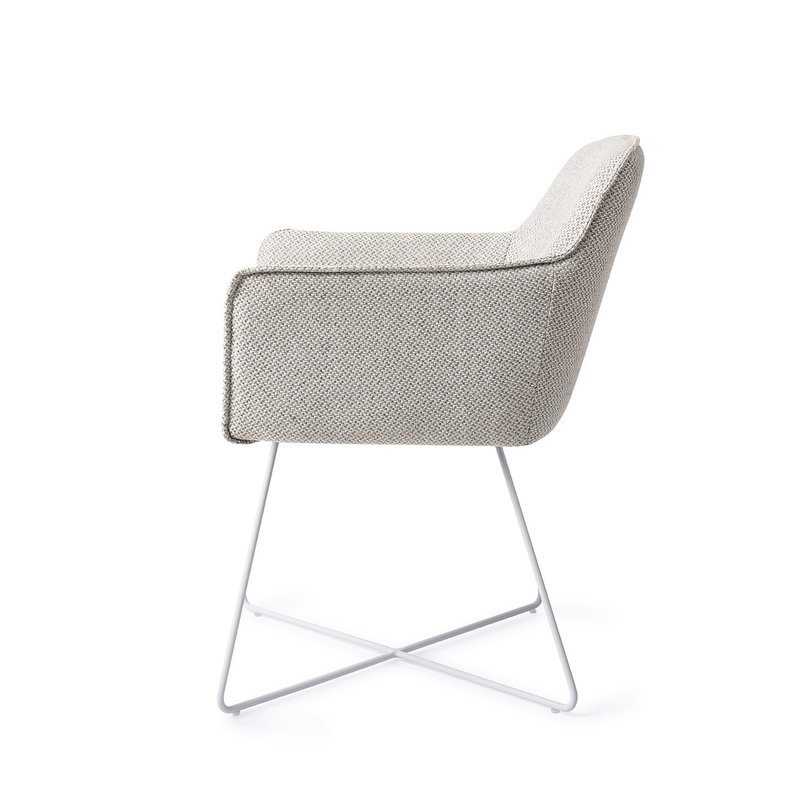 Jesper Home-collectie Hofu Eetkamerstoel - Checkers Charm, Cross White