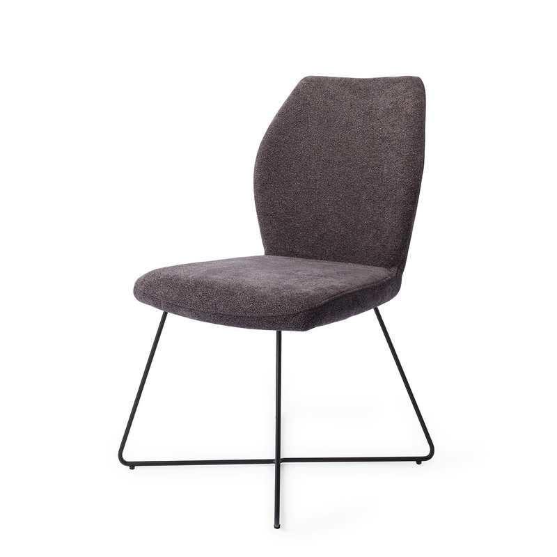 Jesper Home-collectie Ikata Eetkamerstoel - Almost Black, Cross Black