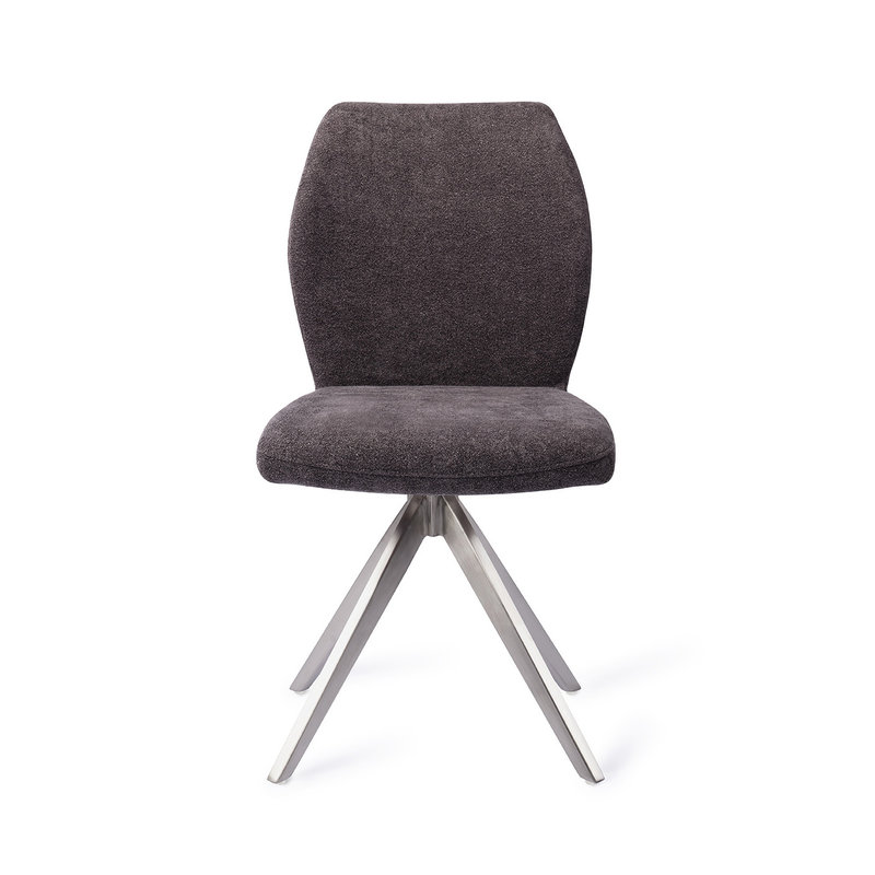 Jesper Home-collectie Ikata Eetkamerstoel - Almost Black, Turn  Steel