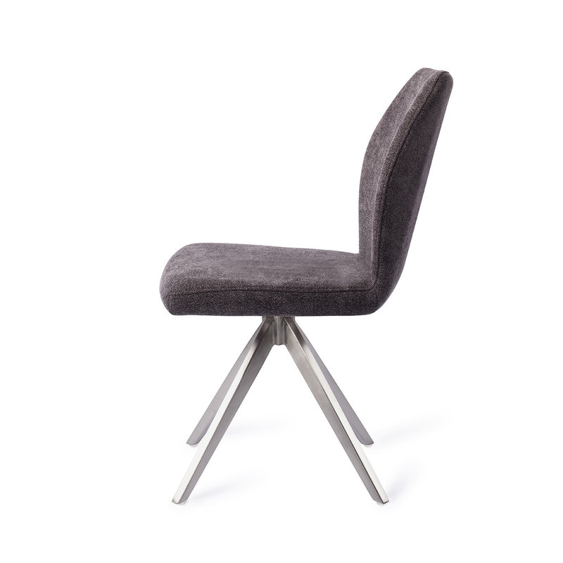 Jesper Home-collectie Ikata Eetkamerstoel - Almost Black, Turn  Steel