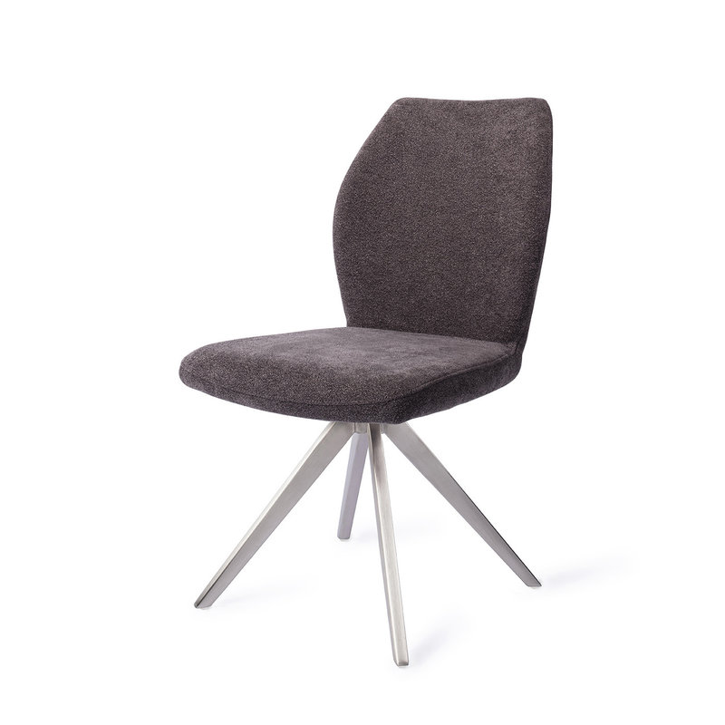 Jesper Home-collectie Ikata Eetkamerstoel - Almost Black, Turn  Steel