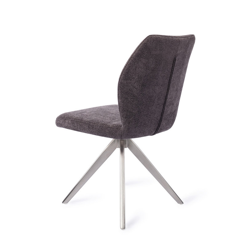 Jesper Home-collectie Ikata Eetkamerstoel - Almost Black, Turn  Steel