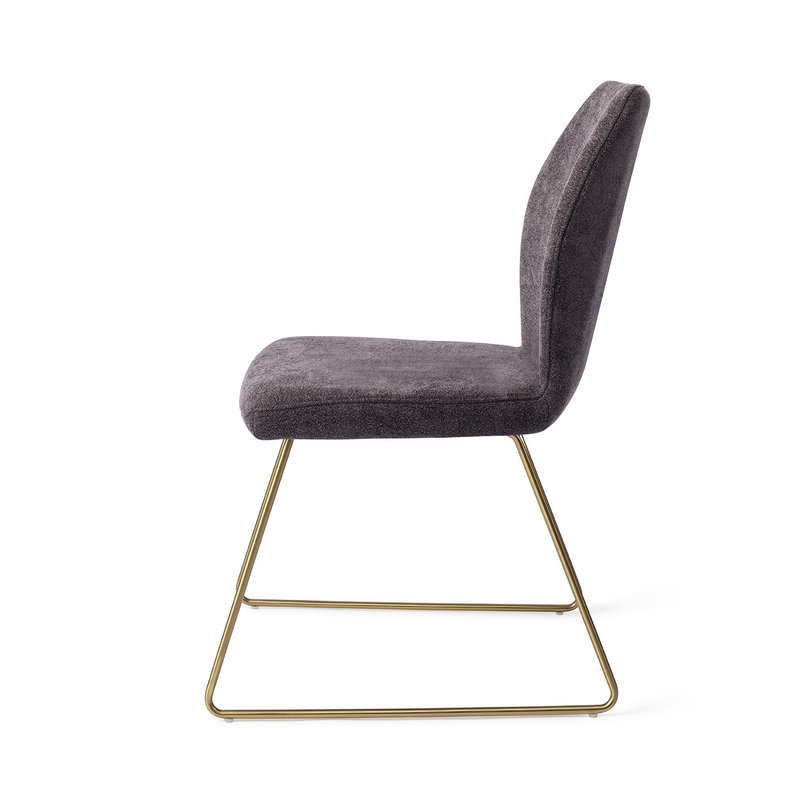 Jesper Home-collectie Ikata Eetkamerstoel - Almost Black, Slide Gold