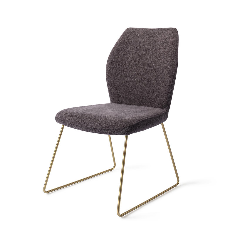 Jesper Home-collectie Ikata Eetkamerstoel - Almost Black, Slide Gold