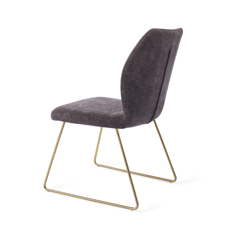 Jesper Home-collectie Ikata Eetkamerstoel - Almost Black, Slide Gold