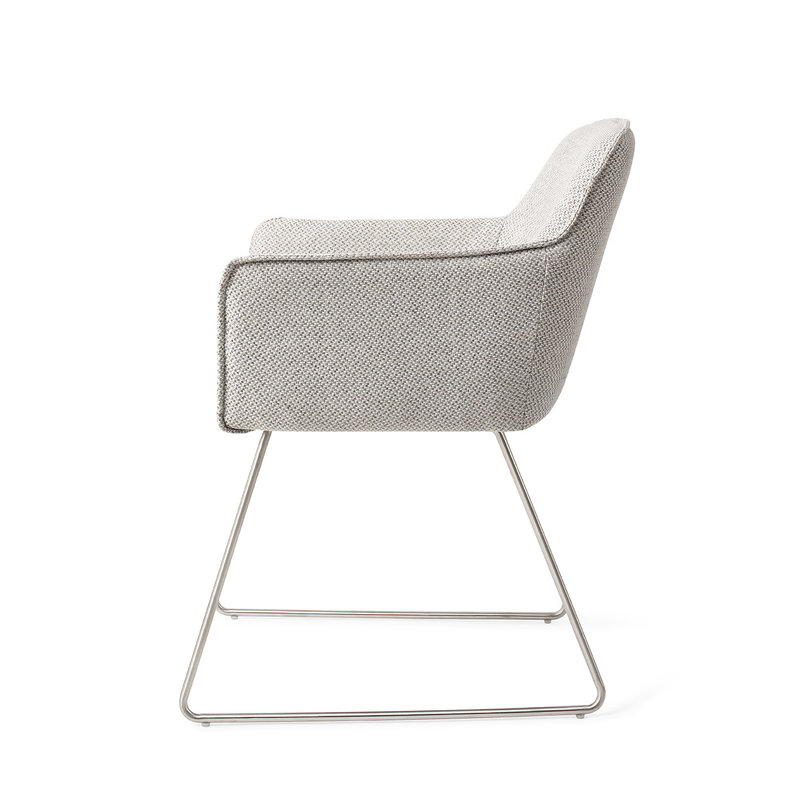 Jesper Home-collectie Hofu Eetkamerstoel - Checkers Charm, Slide Steel
