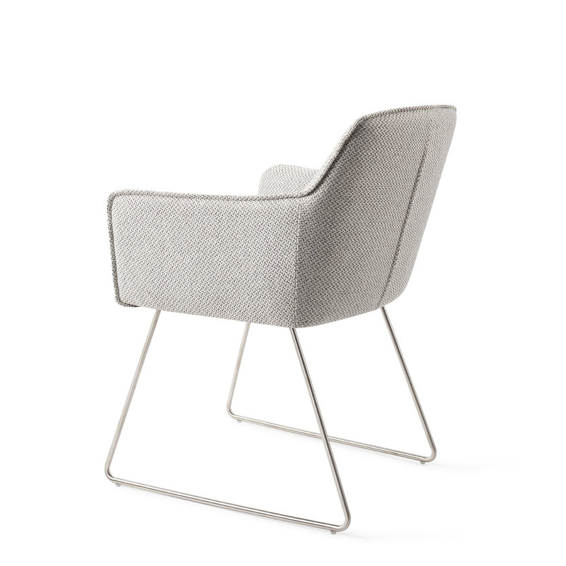 Jesper Home-collectie Hofu Eetkamerstoel - Checkers Charm, Slide Steel