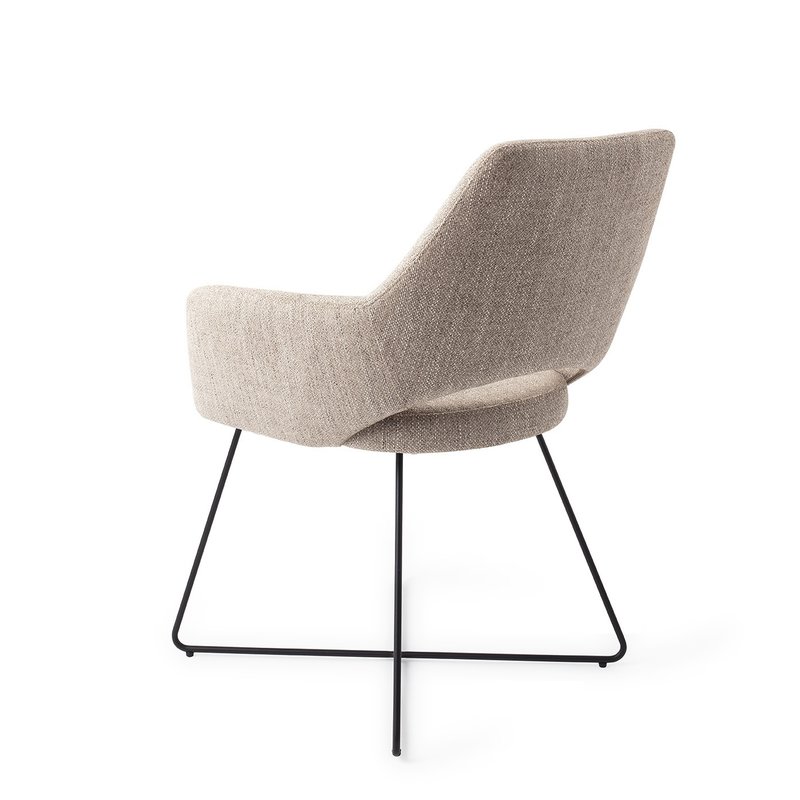 Jesper Home-collectie Yanai Eetkamerstoel - Biscuit Beach, Cross Black