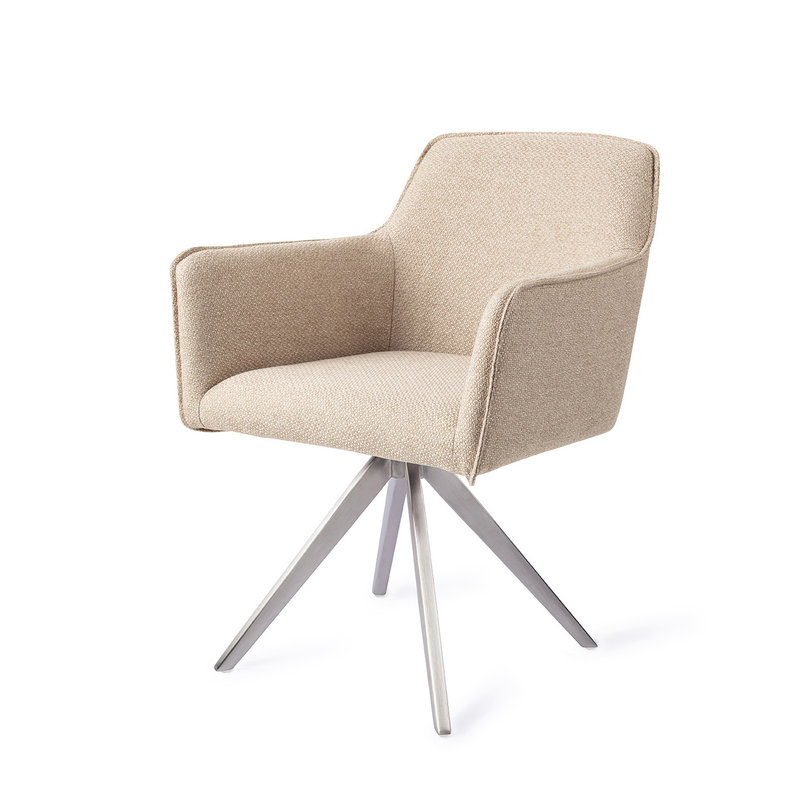 Jesper Home-collectie Hofu Eetkamerstoel - Wild Walnut, Turn Steel