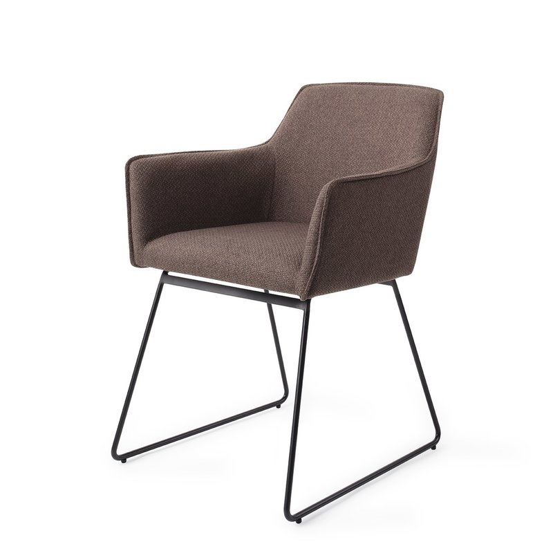 Jesper Home-collectie Hofu Eetkamerstoel - Potters Clay, Slide Black
