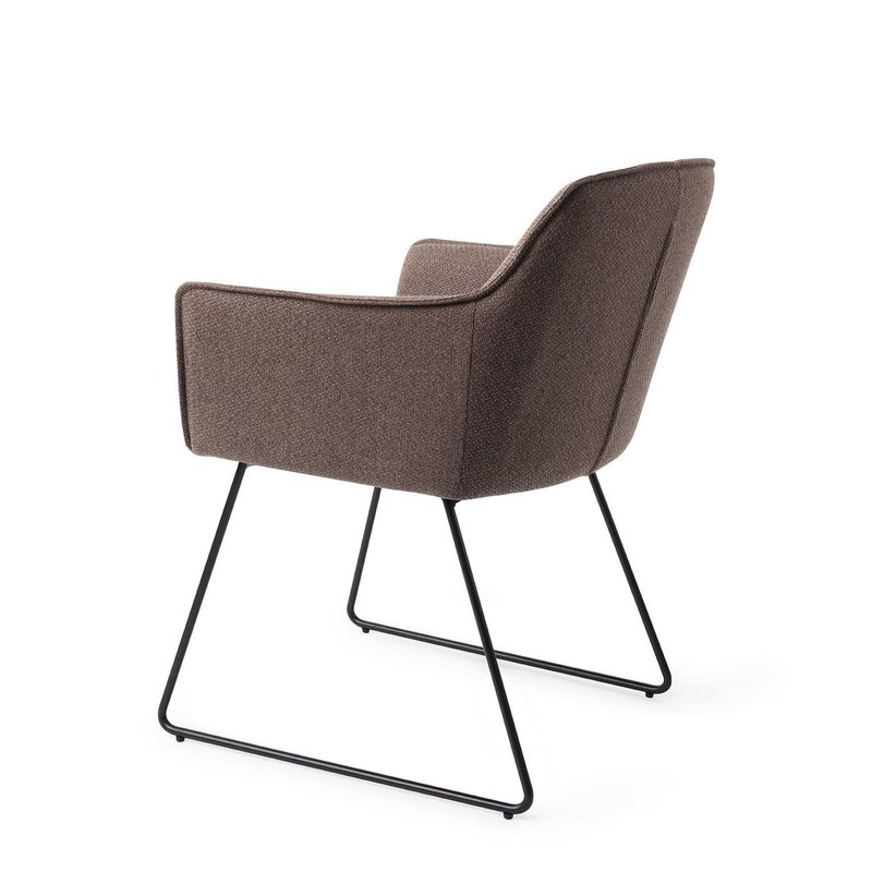 Jesper Home-collectie Hofu Eetkamerstoel - Potters Clay, Slide Black