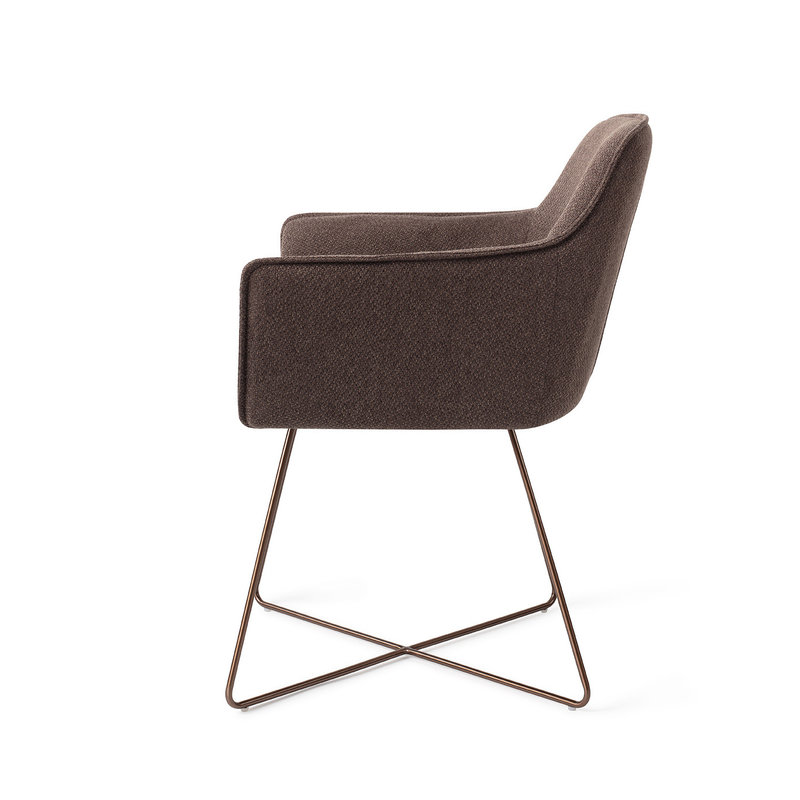 Jesper Home-collectie Hofu Eetkamerstoel - Potters Clay, Cross Rose