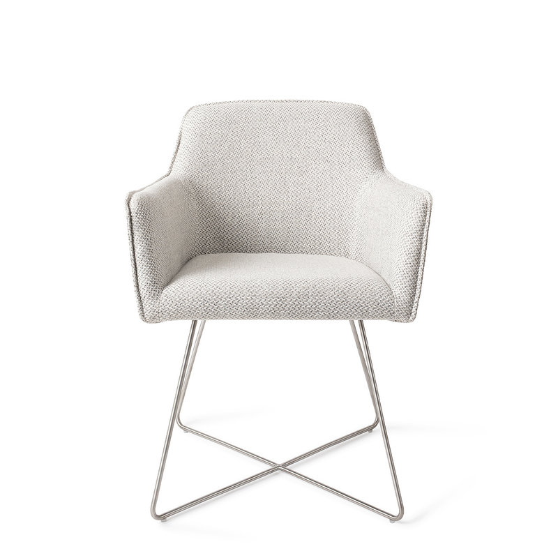 Jesper Home-collectie Hofu Eetkamerstoel - Checkers Charm, Cross Steel