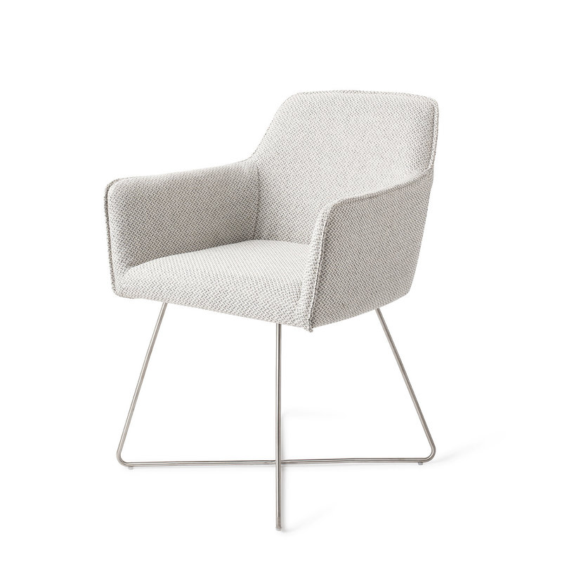 Jesper Home-collectie Hofu Eetkamerstoel - Checkers Charm, Cross Steel