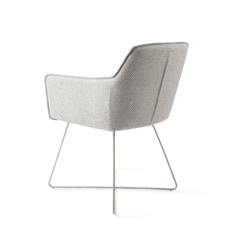 Jesper Home-collectie Hofu Eetkamerstoel - Checkers Charm, Cross Steel