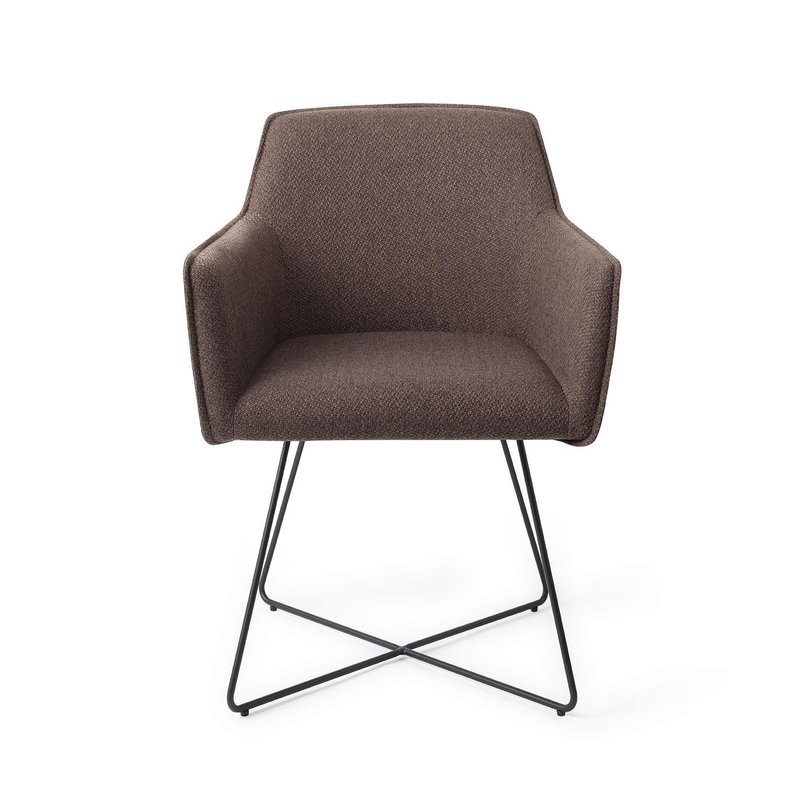 Jesper Home-collectie Hofu Eetkamerstoel - Potters Clay, Cross Black