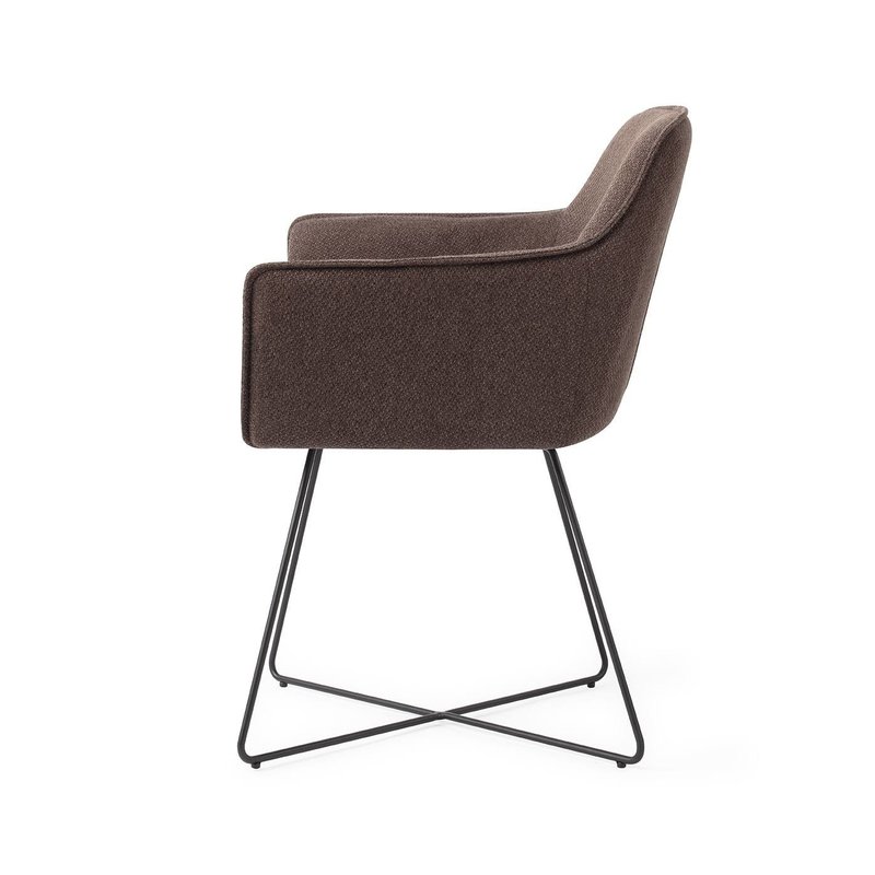 Jesper Home-collectie Hofu Eetkamerstoel - Potters Clay, Cross Black
