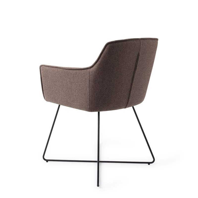 Jesper Home-collectie Hofu Eetkamerstoel - Potters Clay, Cross Black