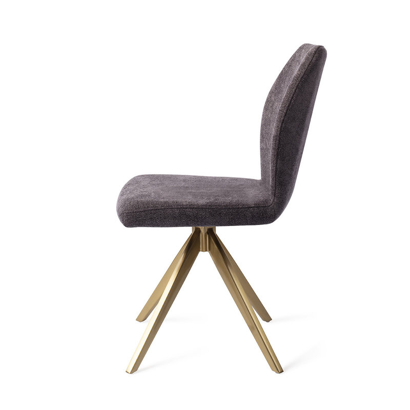Jesper Home-collectie Ikata Eetkamerstoel - Almost Black, Turn Gold