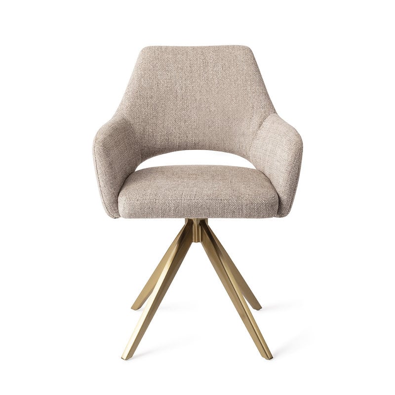 Jesper Home-collectie Yanai Eetkamerstoel - Biscuit Beach, Turn Gold