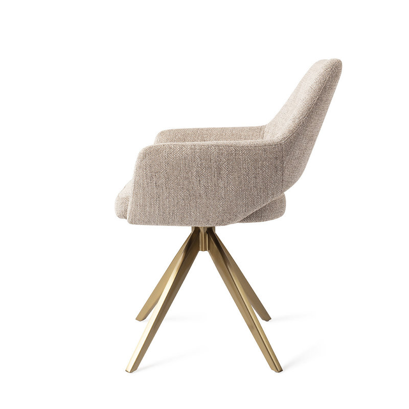 Jesper Home-collectie Yanai Eetkamerstoel - Biscuit Beach, Turn Gold