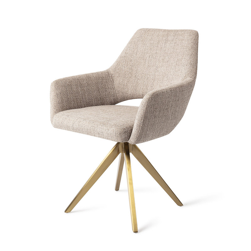 Jesper Home-collectie Yanai Eetkamerstoel - Biscuit Beach, Turn Gold