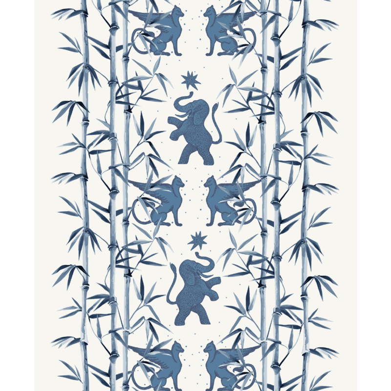 Creative Lab Amsterdam-collectie Eclectic Bamboo Blue Pattern Wallpaper