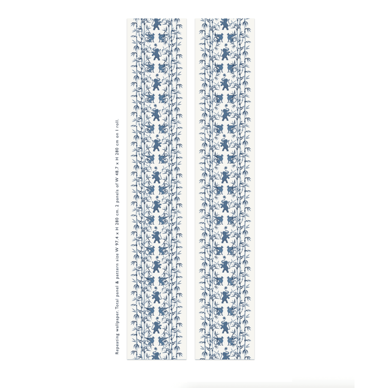 Creative Lab Amsterdam-collectie Eclectic Bamboo Blue Pattern Wallpaper