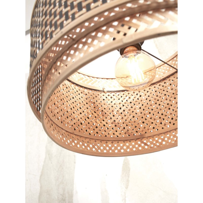 Good&Mojo-collectie Ceiling lamp Bhutan bamboo/shade round dia.40xh.25cm bl/nat.. L