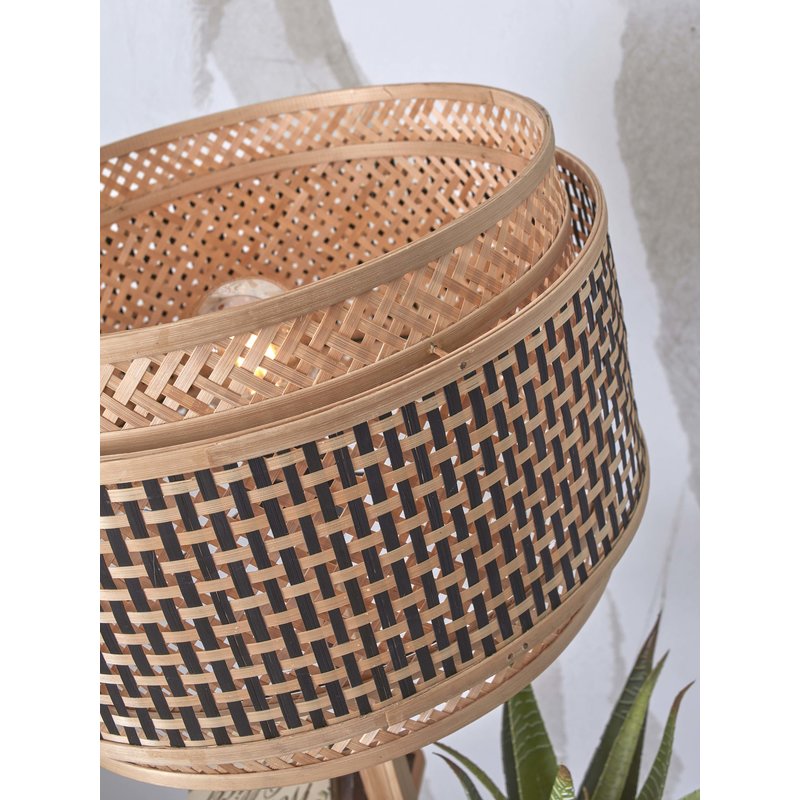 Good&Mojo-collectie Floor lamp Bhutan/shelves bamboo h.160cm/shade 40x25cm bl/nat.. nat.