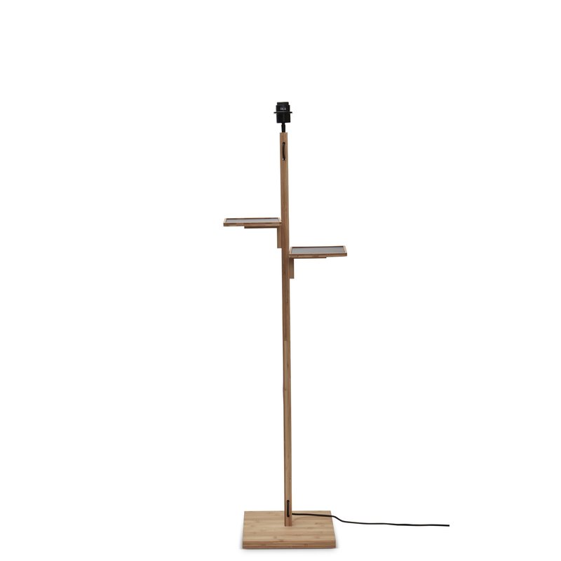 Good&Mojo-collectie Floor lamp Bhutan/shelves bamboo h.160cm/shade 40x25cm bl/nat.. nat.