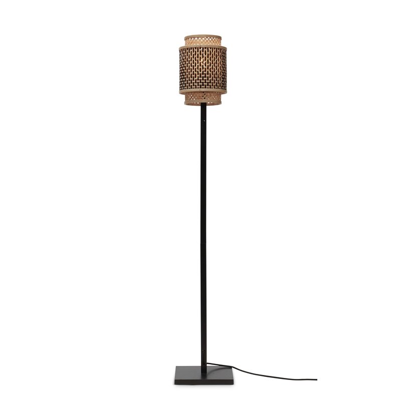 Good&Mojo-collectie Floor lamp Bhutan bamboo black h.135cm/shade 18x25cm bl/natural