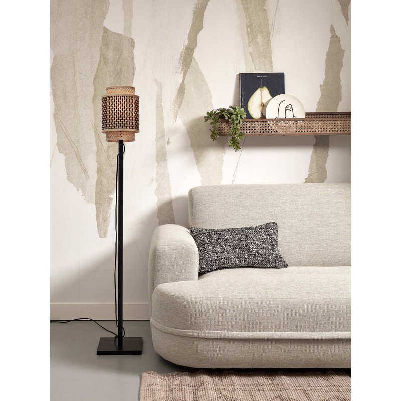 Good&Mojo-collectie Floor lamp Bhutan bamboo black h.135cm/shade 18x25cm bl/natural