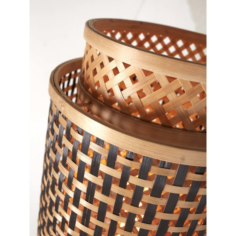 Good&Mojo-collectie Vloerlamp Bhutan zwart bamboe zwart/naturel H: 135 cm