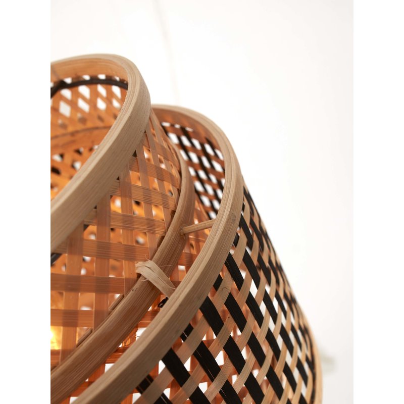 Good&Mojo-collectie Floor lamp Bhutan bamboo black h.130cm/shade 25x20cm bl/nat.