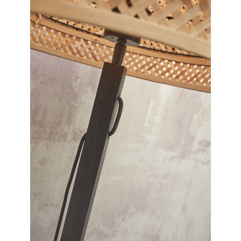 Good&Mojo-collectie Floor lamp Bhutan bamboo black h.130cm/shade 25x20cm bl/nat.