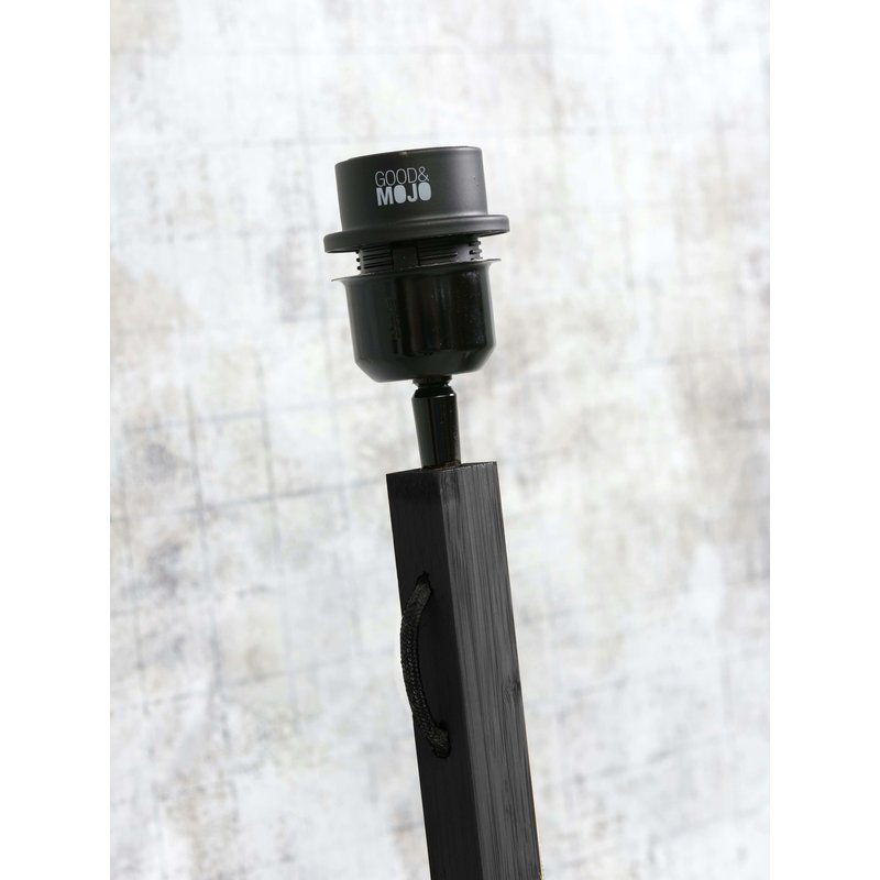 Good&Mojo-collectie Floor lamp Bhutan bamboo black h.130cm/shade 25x20cm bl/nat.