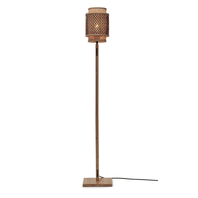 Good&Mojo-collectie Vloerlamp Bhutan naturel bamboe zwart/naturel H: 135 cm