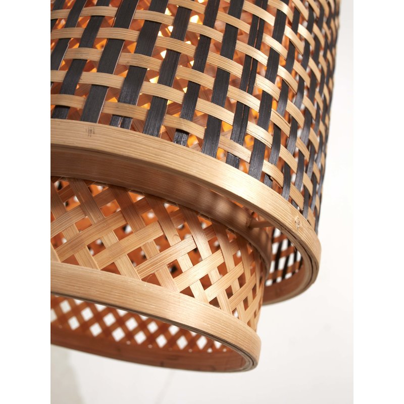 Good&Mojo-collectie Hanglamp Bhutan bamboe zwart/naturel S