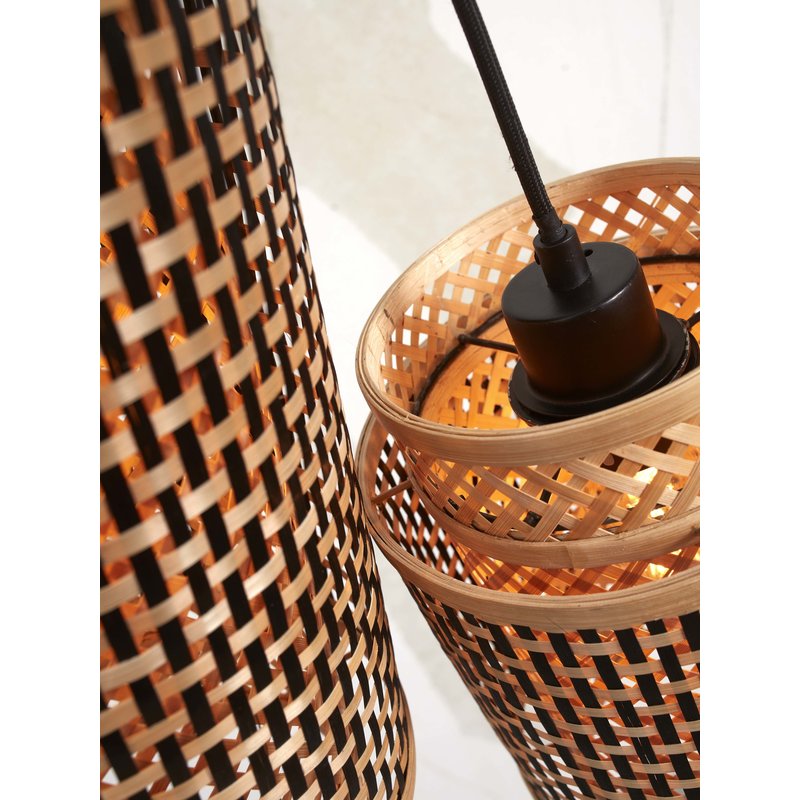 Good&Mojo-collectie Hanging lamp Bhutan bamboo/2-shades mix h.25+35cm bl/natural