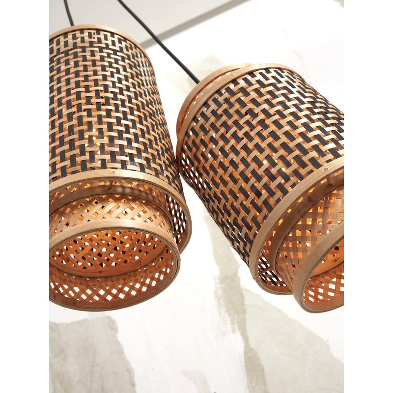 Good&Mojo-collectie Hanging lamp Bhutan bamboo/2-shades mix h.25+35cm bl/natural
